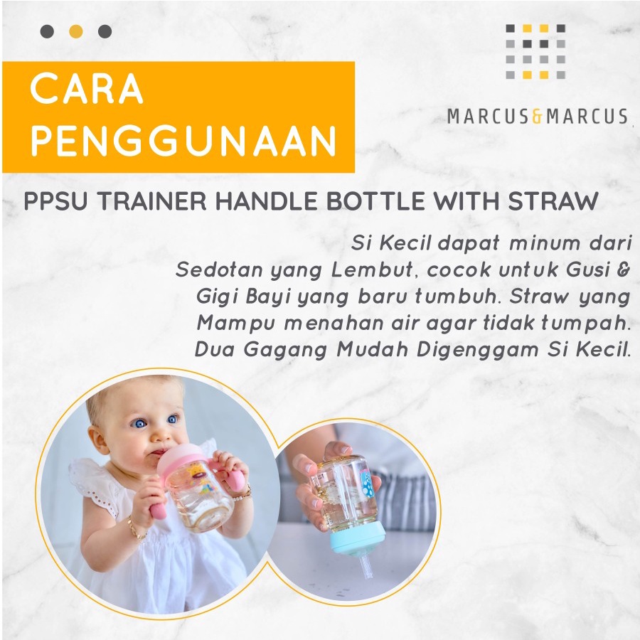 MARCUS MARCUS PPSU STRAW TRAINER BOTTLE 180ML