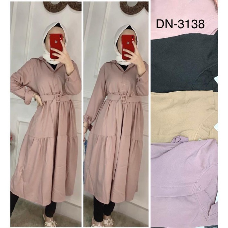 TUNIK SHAKILA IMPORT + BELT /atasan TUNIK wanita baju atasan tunik shakila import baju muslim