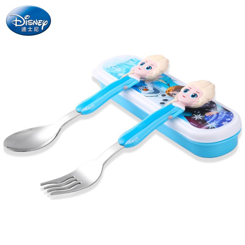 Disney Spoon Fork Set with Case / Sendok Garpu dengan Kotak Kemasan