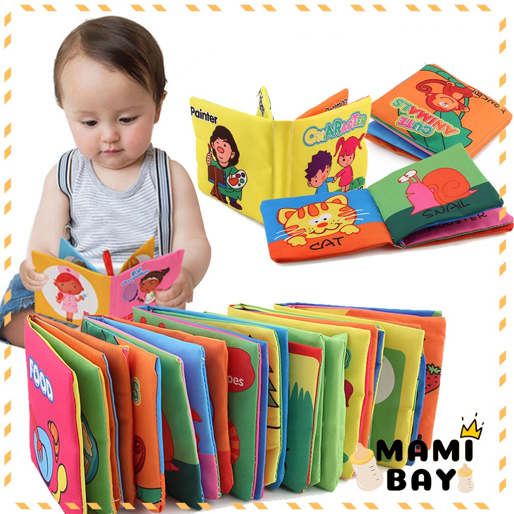 OKEYI Buku kain mainan Bayi soft book edukasi bayi bantal buku bayi