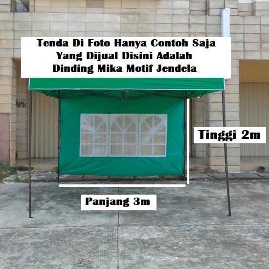 Dinding Mika Tenda Lipat Ukuran 3 Meter Motif Jendela