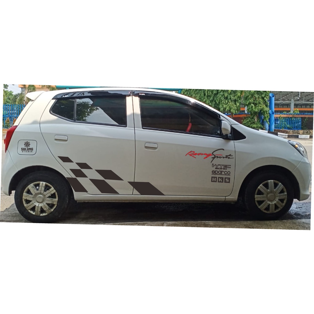 Stiker Mobil Simple Agya Ayla Yaris Jazz Brio Variasi Cutting Sticker Competition Aksesoris Keren Simpel Terbaru