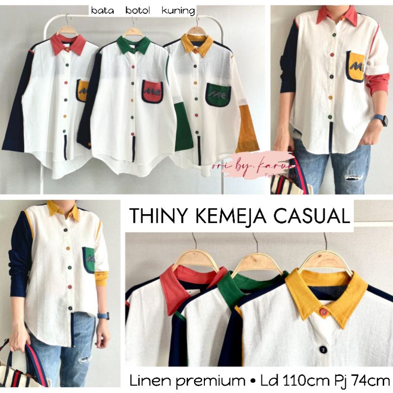 ATASAN WANITA BAHAN LINEN PREMIUM/ ATASAN KEMEJA CASUAL WANITA IMPORT POLOS / KEMEJA LUBANA