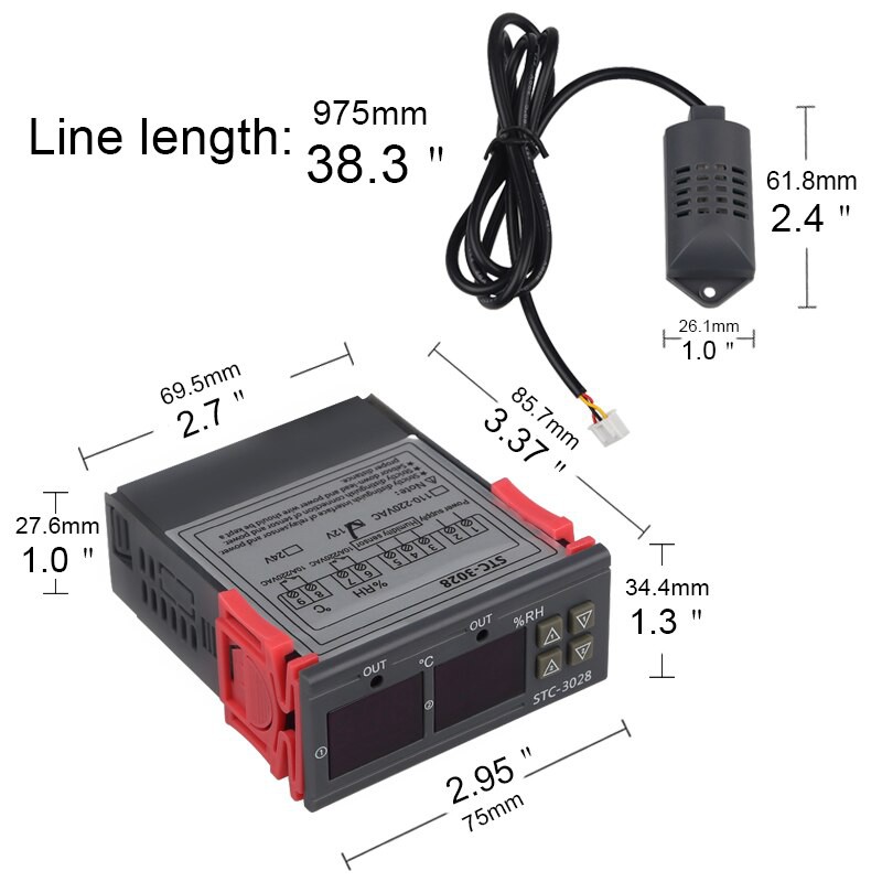 Thermostat Hygrostat 2in1 Pengontrol Suhu dan Kelembaban AC 220V