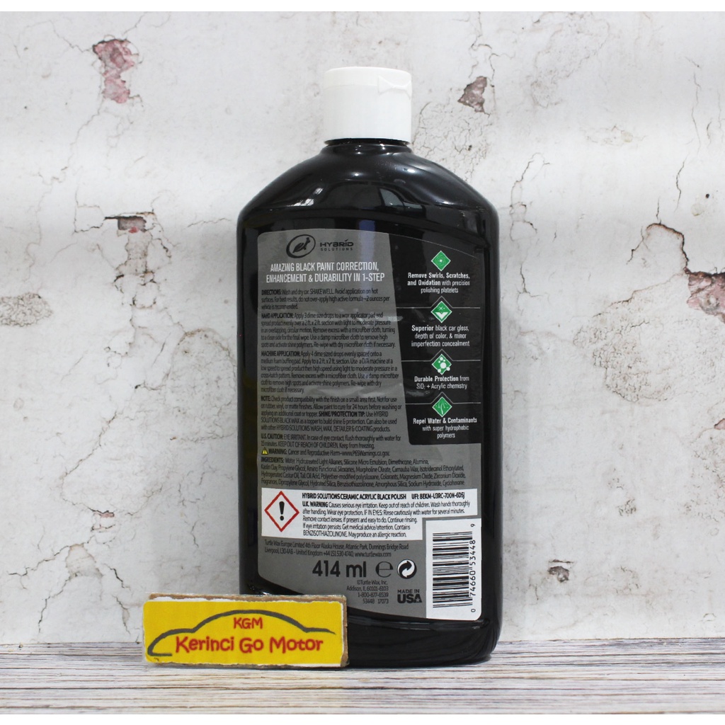 TURTLE WAX HYBRID CERAMIC ACRYLIC BLACK POLISH LIQUID 414mL