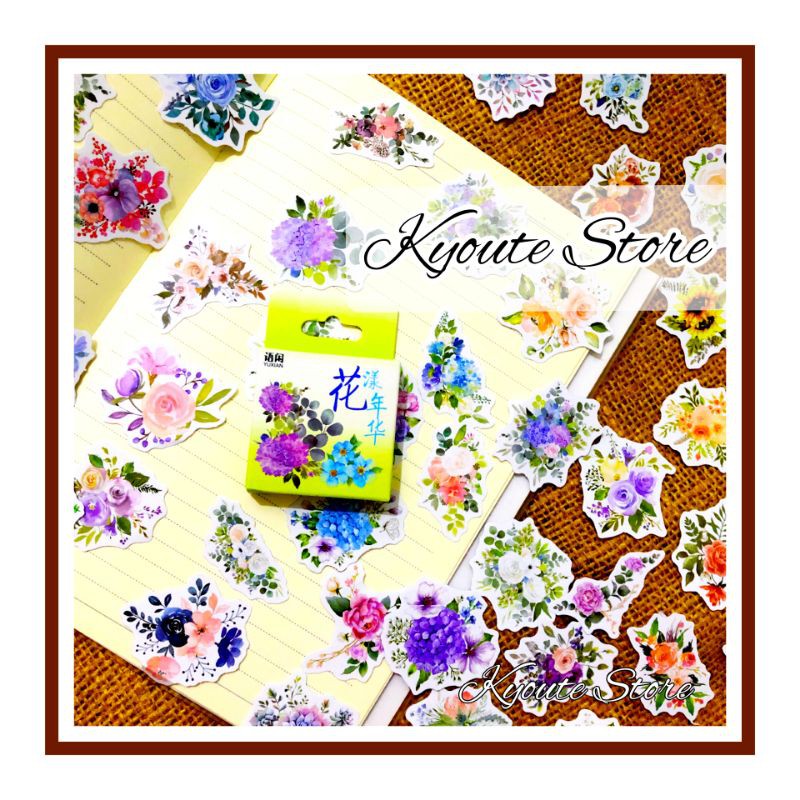 

46 pcs Sticker Deco Beautiful Floral Scrapbook DIY Bujo Planner Diary HP