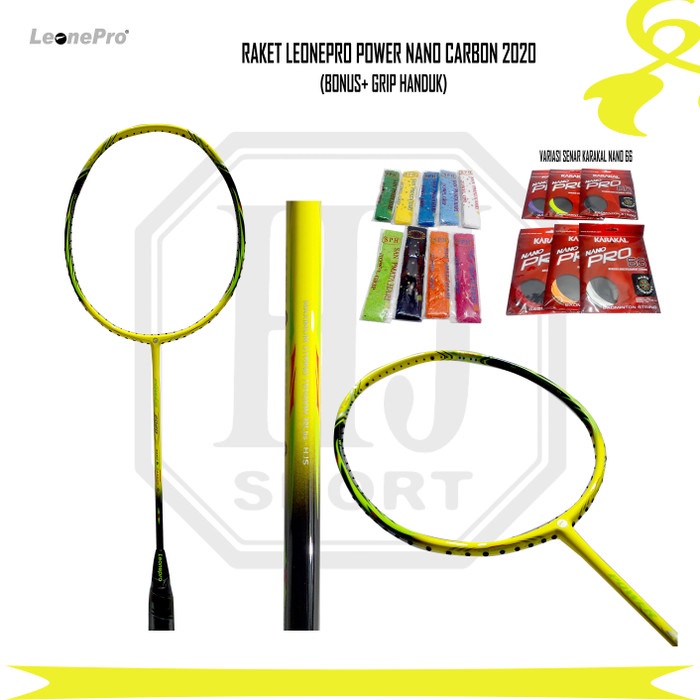 TERLARIS Raket Leonepro Power Nano Carbon 2020 35LBS Termurah - Batangan