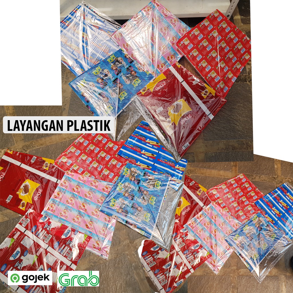 (1 pack) Grosir Layangan Plastik kualitas super ukuran 56 murah bagus berbagai motif / layangan adua