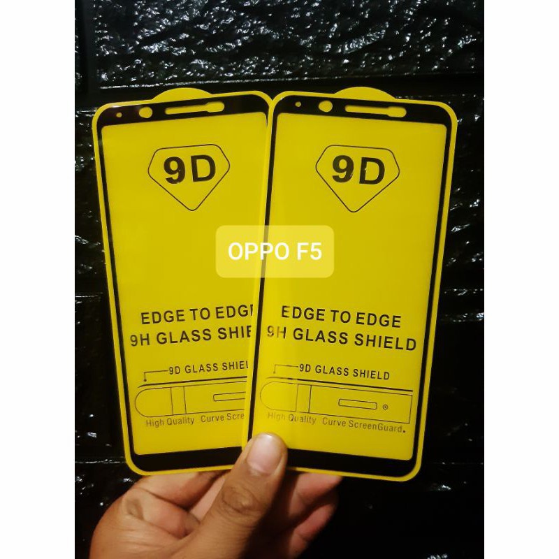 OPPO F5 F7 F7 YOUTH Tempered Glass Full Lem 9D Full Cover Anti Gores Kaca - White_Cell