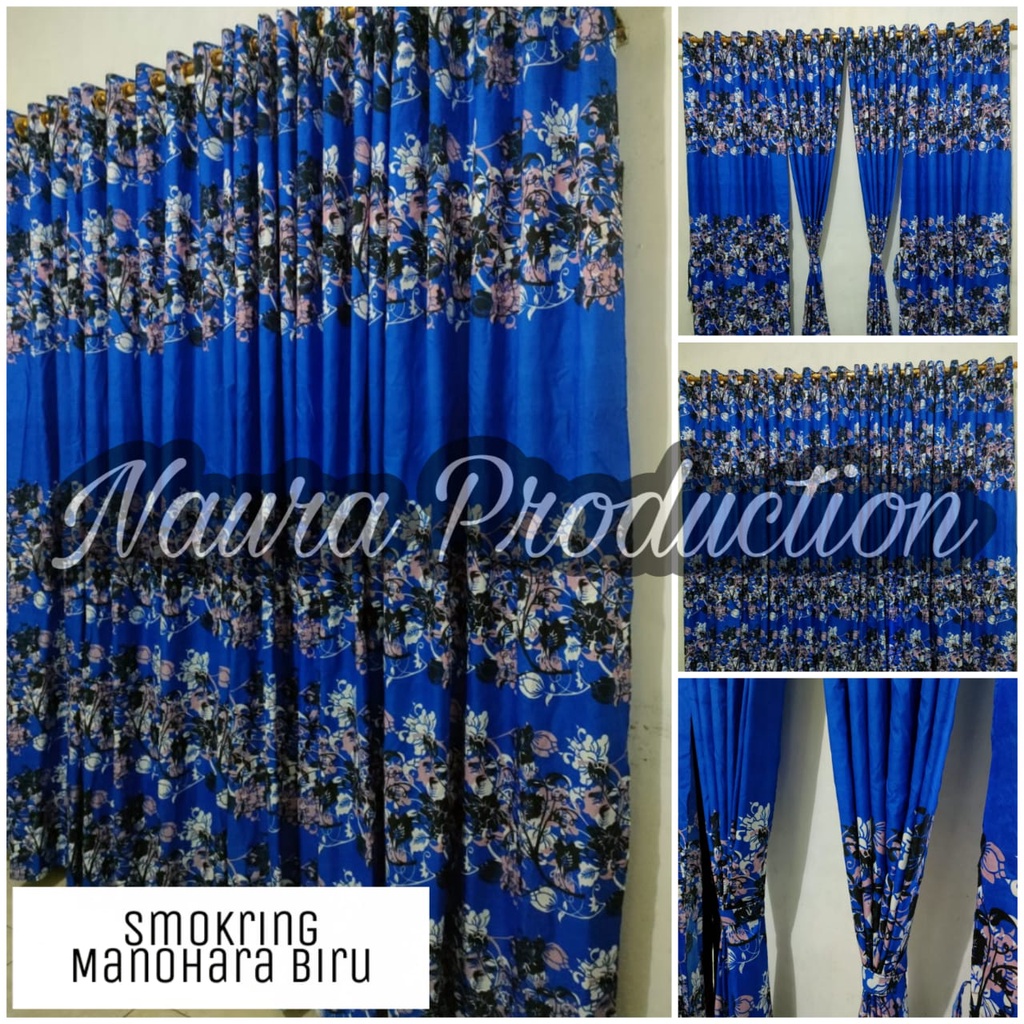 COD Gorden Smokring Hordeng Bunga Ring 12 Bisa Jendela Motif Manohara Biru