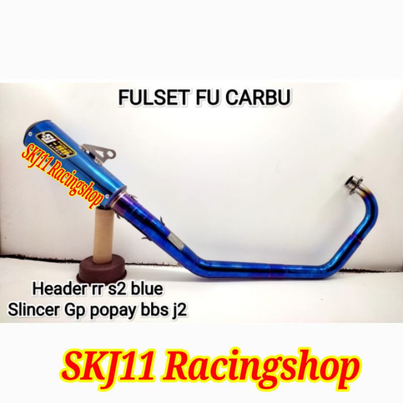 DISKON 5% Knalpot Racing SJ88 SATRIA FU Karbu 150 Fullset Full System Header RR S2 Blue Slincer GP POPAY BBS J2 Murah