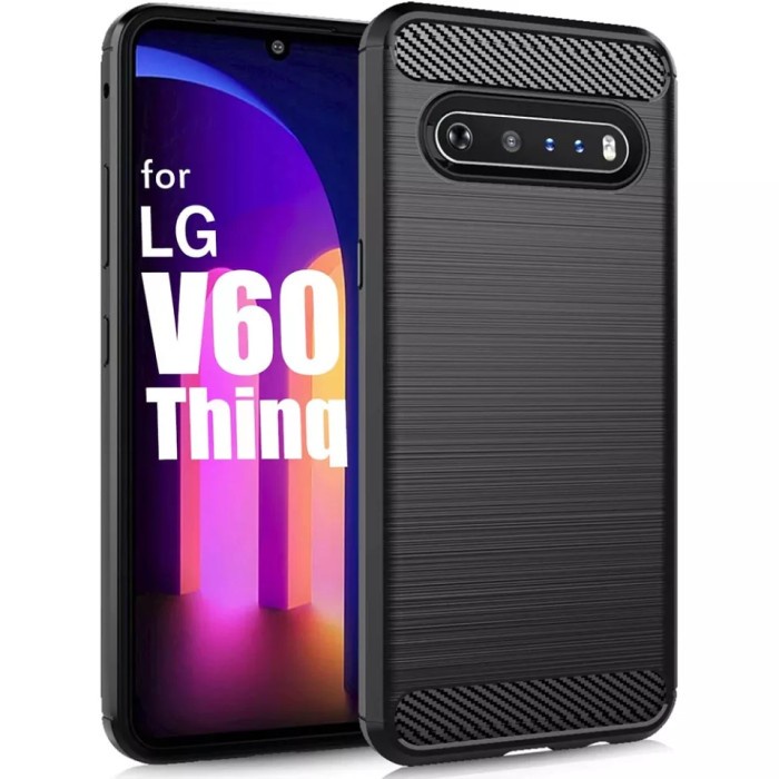 LG V60 THINQ SOFTCASE CARBON FIBER RUGGED SHOCKPROOF PREMIUM COVER
