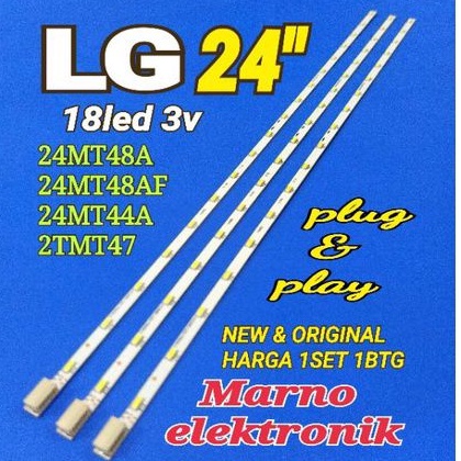 LAMPU BL BACKLIGHT LED STRIP TV LG 24INCH 24MT48A 24MT48AF 24MT44A 24MT47A 18LED 3V LED LIDI 24MT44 