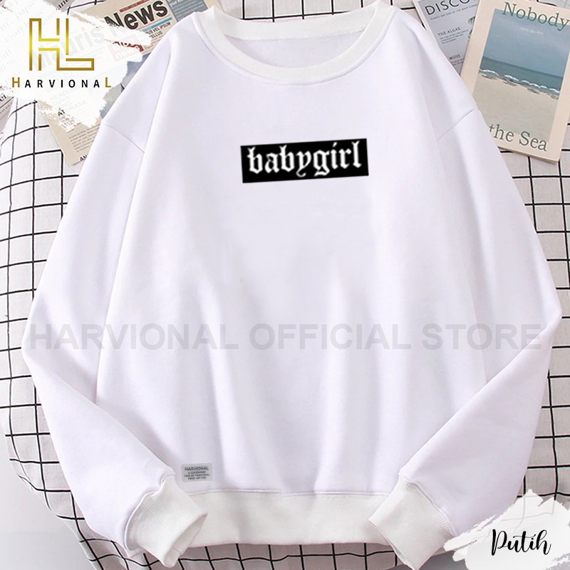 Parisdivarious Sweater Hoodie Sweatshirt Crewneck Baby Girl Kotak Bahan Fleece Size S - XXL (Pria &amp; Wanita)