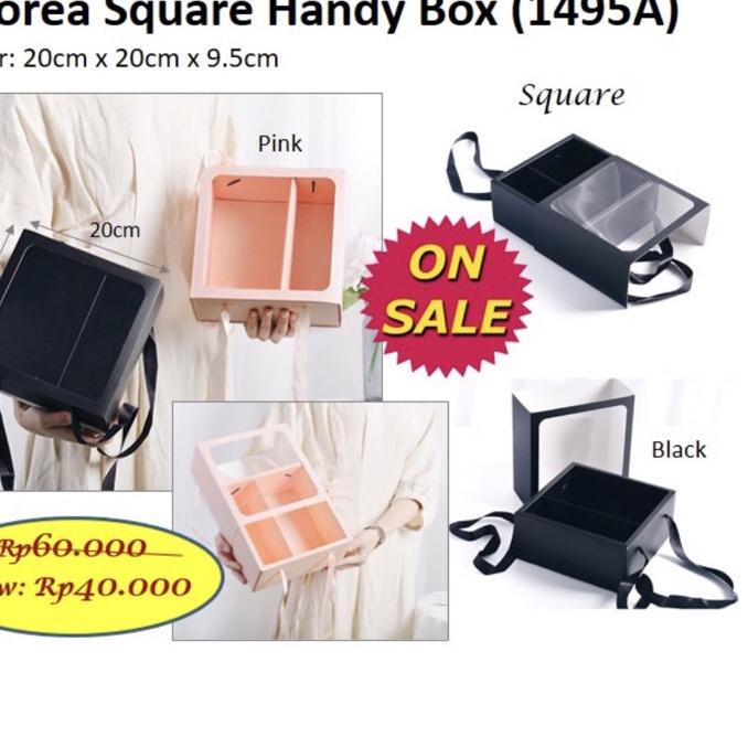 

Korea square Handy Box (1495A) Flower Box - Soft Box - kotak bunga - barang florist
