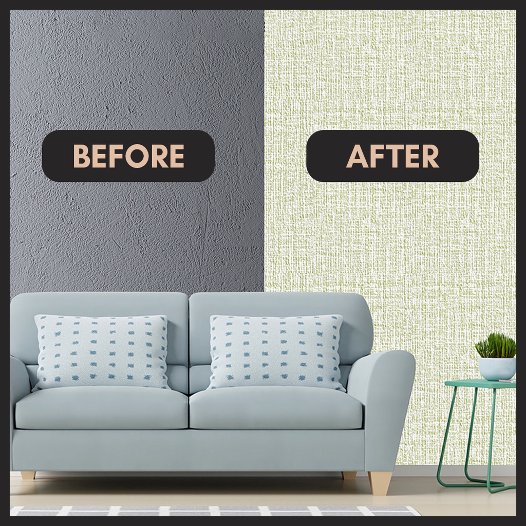 WALLPAPER LINEN ROLL 3D XPE FOAM | MOTIF KULIT JERUK | WALLFOAM STICKER