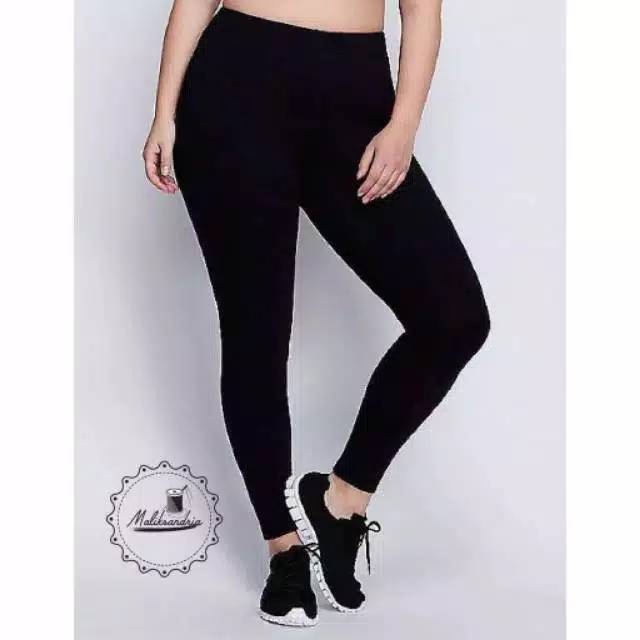 Legging Jumbo Hitam Polos Cantik/  Spandex Kualitas No 1