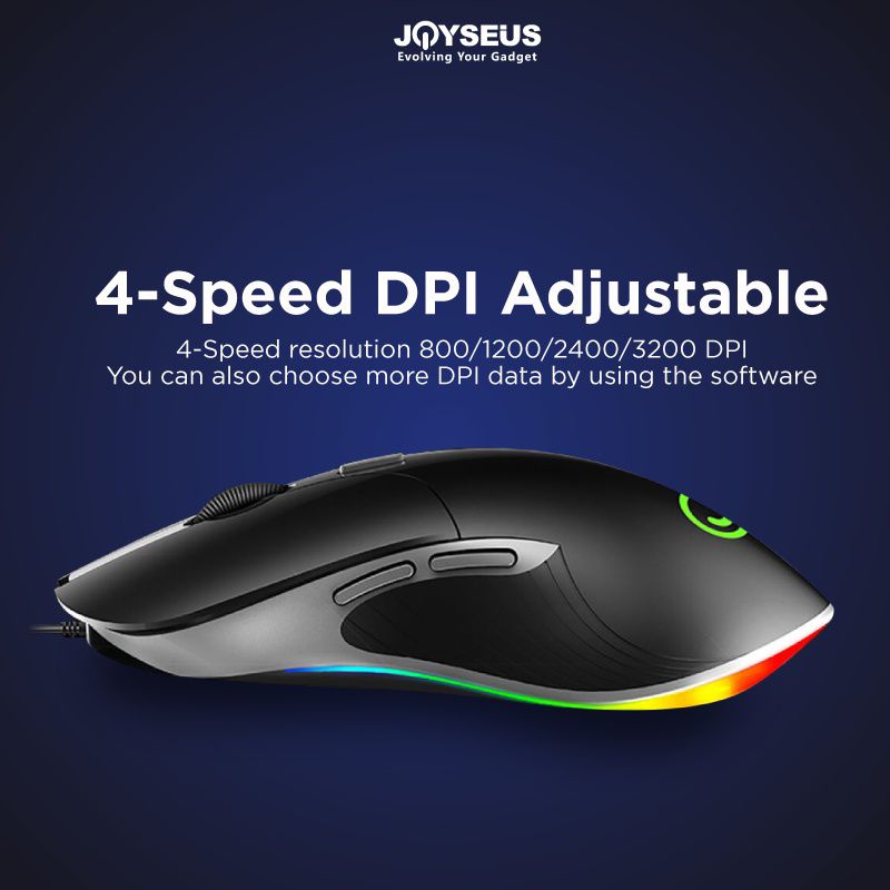 JOYSEUS X6 Mouse Gaming RGB 32000DPI LED USB Profesional