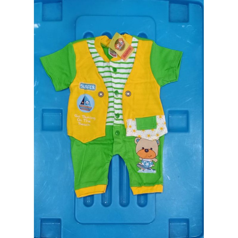 Jumper bayi pendek 0-3 bulan katun / baby jumptsuit