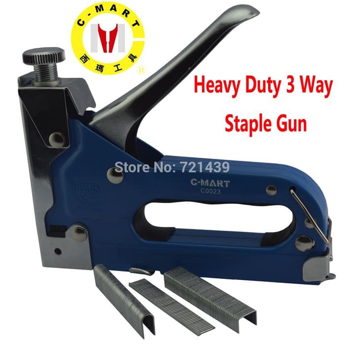 C-MART 3 in 1 Staples Gun Manual Heavy Duty - 3 way Staple Gun
