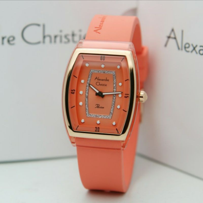 ALEXANDRE CHRISTIE AC2847 ORANGE ROSEGOLD WANITA.ORIGINAL GARANSI RESMI 1TAHUN