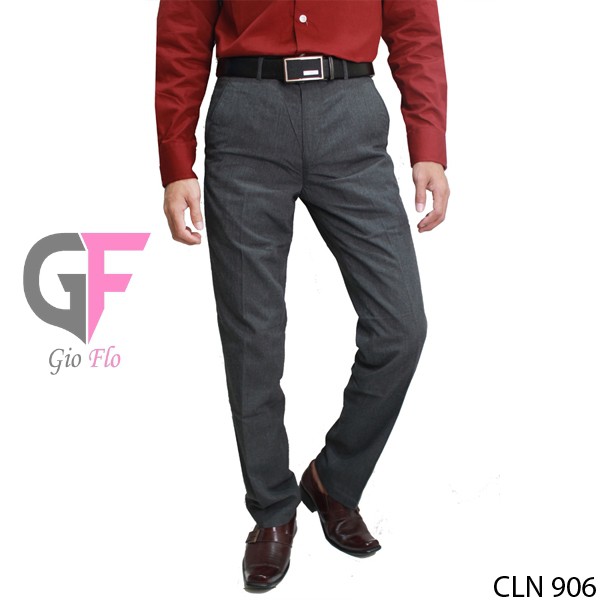 GIOFLO Celana Formal Cowok Kantoran Terbaru Slim Fit Dark Grey / CLN 906