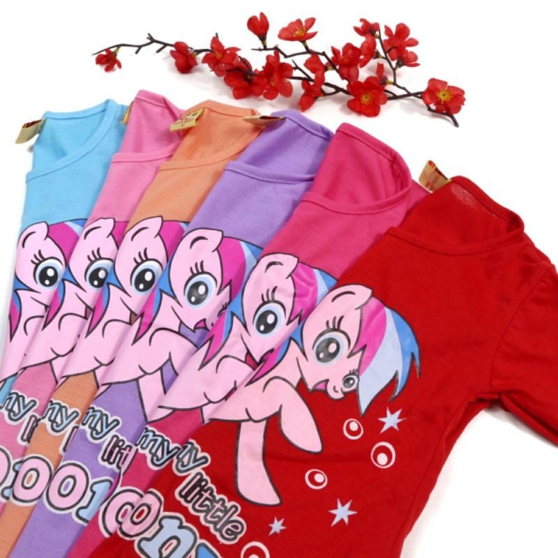 SETELAN BAJU ANAK PEREMPUAN MOTIF LITTLE PONY 2-6 TAHUN NEW B-1 SIKUNING