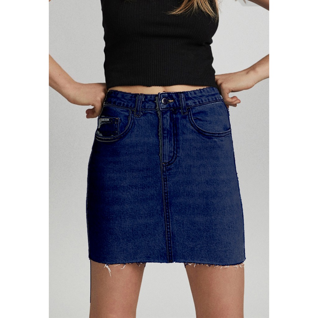 Dazina Skirt Denim Rok Pendek Jeans Wanita Navy