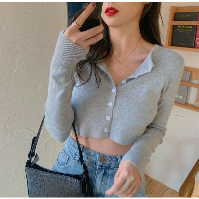 BAILEY CARDI RAJUT / ANGEL BOTON SKIRT / KARDIGAN CROP TOP-Abu misty