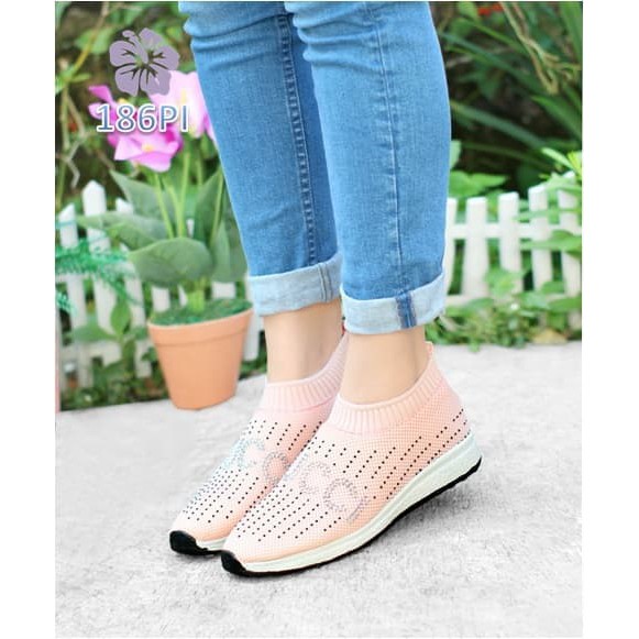 Sepatu Wanita Slipon Sock Gutji - 186 - Putih, 36