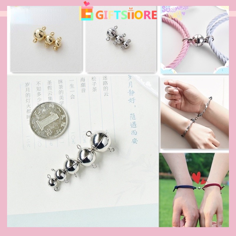 COD✨10 Pasangan Magnetic Lobster Clasps Buckle Hook Round Ball Gesper Gelang Magnet DIY Jewelry Maki