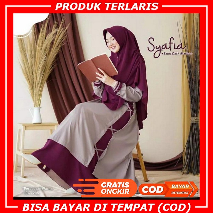 Gamis Muslim Brezani Long Dress Wanita Remaja Ruffle Rempel Wolfis Grey Putih Latte Lilac Allsize  B