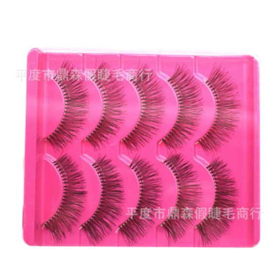 Bulu mata palsu 5 in / 5 pasang / bulu mata cetar / fake eyelash BOX PINK RANDOM