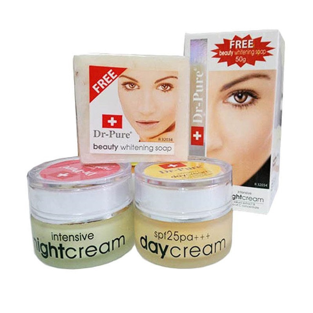 Dr Pure Set Cream Siang dan malam + sabun