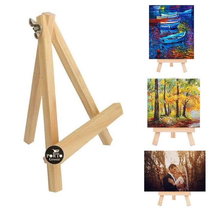 

Easel Stand Kayu Penyangga Kanvas Tripod Papan Hiasan Small Medium