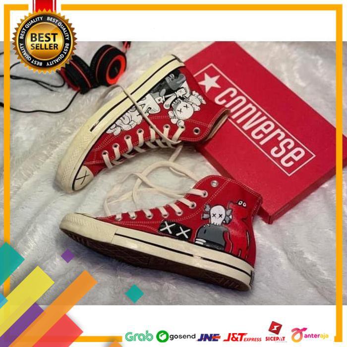 NEW.. SEPATU SNEAKERS CONVERSE 70S HIGH YELLOW KAWS NEW PREMIUM ORIGINAL  ..TERMURAH
