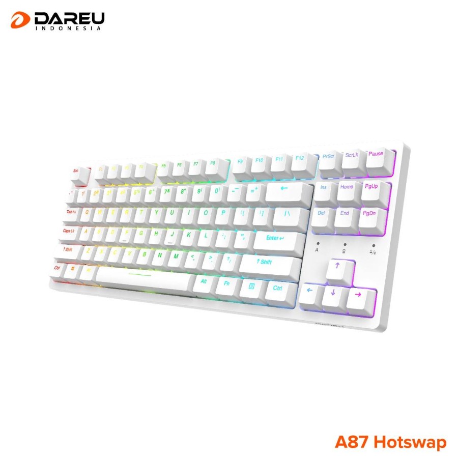 Dareu A87 White Hotswap Wireless RGB Mechanical Gaming Keyboard