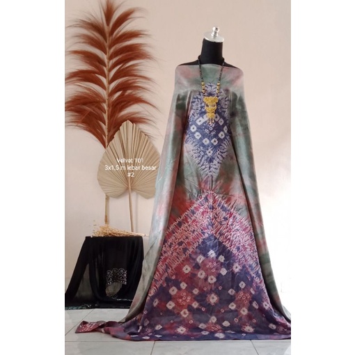 KAIN JUMPUTAN ASLI KHAS PALEMBANG VALVET VELVET 3 METER LEBAR BESAR BAHAN GAMIS COUPLE PASANGAN SUAM