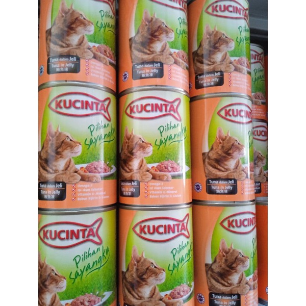 kucinta kaleng tuna in jelly makanan kucing 400gr wet food