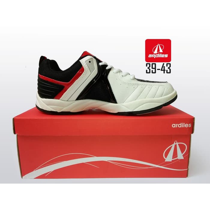 SEPATU ARDILES FEDERER PUTIH MERAH SEPATU SPORT BADMINTON RUNNING