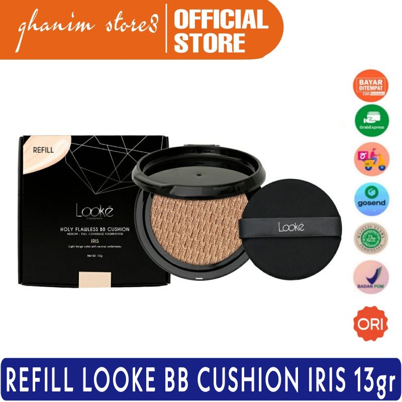 REFILL Looke Holy Flawless BB Cushion Iris 13gr Original / Refil Looke Iris / Refill Bedak Iris / Re