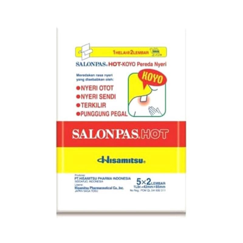 Salonpas Hot Koyo pereda nyeri isi 10 ya sheets (5x2 lembar) /salon pas merah