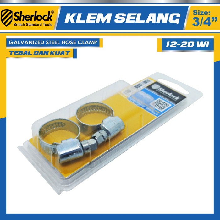 Klem Selang / Hose Clamp Gas Sherlock 3/4&quot; (1 kotak isi 2 pcs)