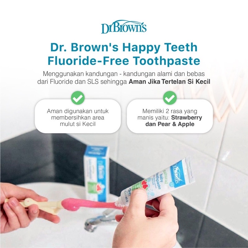 Dr.Brown's Natural baby Toothpaste 40 gr / Dr Brown's Pasta Gigi bayi HG025/HG063