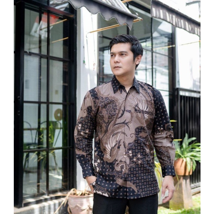 Batik pria kemeja batik lengan panjang m l xl xxl terlaris