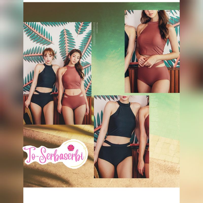 swim bikini croptop korea two pieces model renang sexy bk2