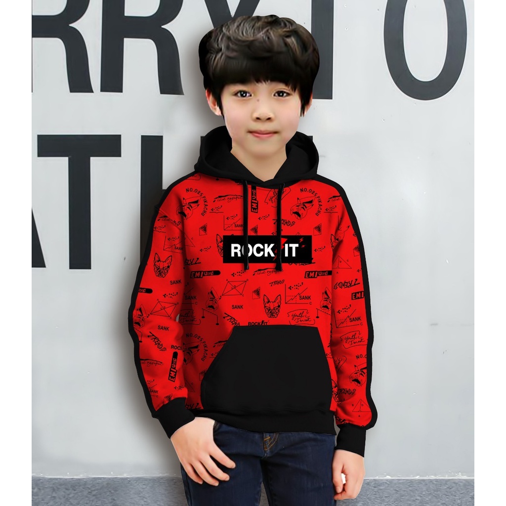 Hoodie Anak ROCK IT Anak Gaming Bahan Fleece Tebal /Jaket Anak Laki Laki/Jaket Anak Terbaru/4-11 TAHUN(FLAVA_STORE)