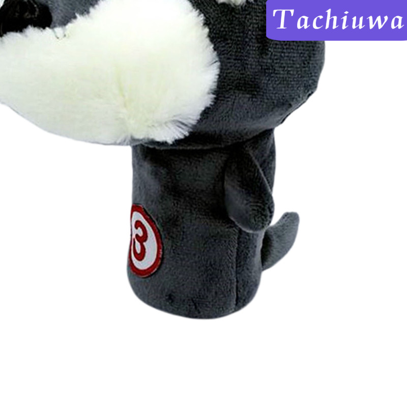 (Tachiuwa) Cover Pelindung Kepala Tongkat Golf Motif Kartun Hewan Bahan Plush Dengan Aplikasi Nomor