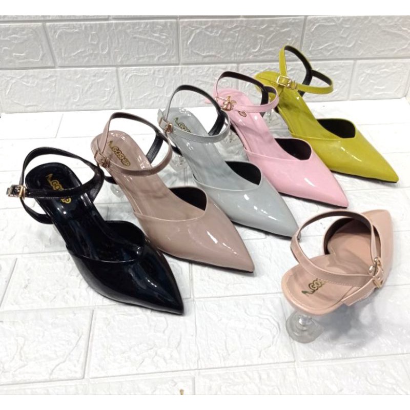 Sandal sepatu high heels tinggi goship hak kaca YT11