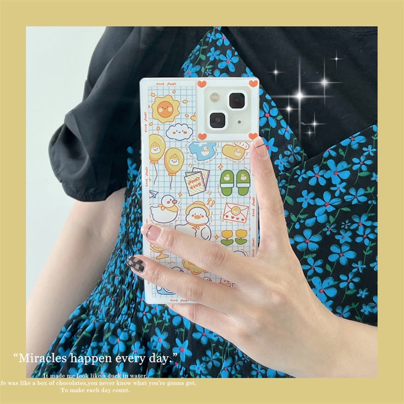 Case Motif Print Bebek Kecil Untuk IPhone 12 13 11 Pro Max X Xs Max Xr 7 8 Plus